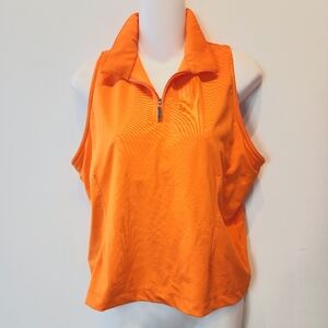 Vintage Athletic Top Shelf Bra  Retro Sports Top‎ Orange Tank Size XL